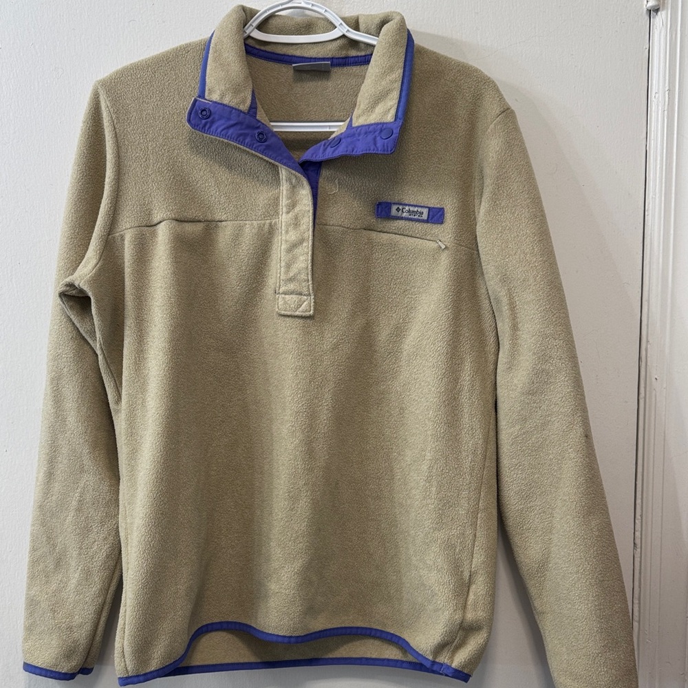 Columbia Tan and Purple Fleece Jacket